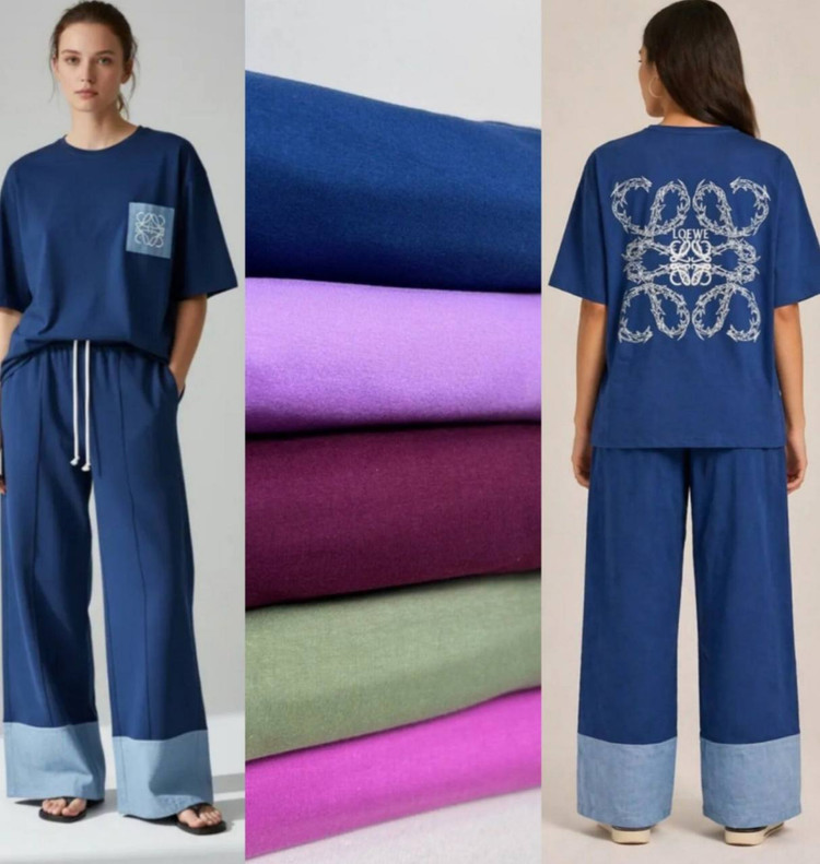 ست تیشرت باکسی پنبه و اسلشloewe